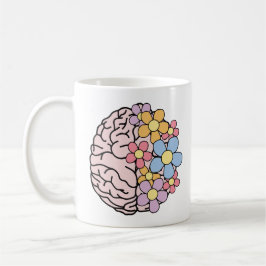 Floral Mind Brain コーヒーマグカップ