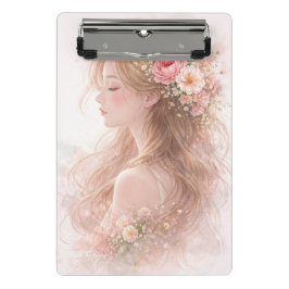 Floral Mini Clipboard | Aesthetic Woman ミニクリップボード