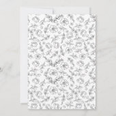 Floral Minimalist Botanical Calendar Wedding  セーブザデート (裏面)