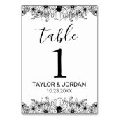 Floral Minimalist Botanical Wedding Table Number  テーブルナンバー (正面)
