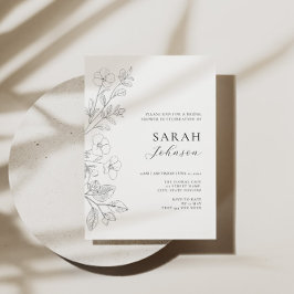 Floral Minimalist Bridal Shower Invitation  招待状