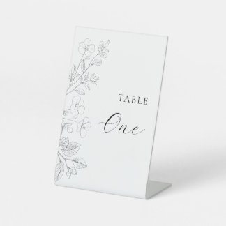 Floral Minimalist Table Number Sign 台座サイン