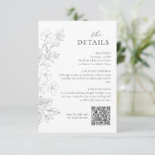 Floral Minimalist Wedding Details Enclosure Card  エンクロージャーカード (スタンド正面)