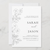 Floral Minimalist Wedding Invitation  招待状 (正面)