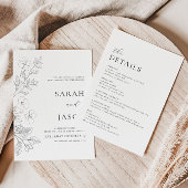 Floral Minimalist Wedding Invitation  招待状