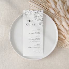 Floral Minimalist Wedding Menu メニュー