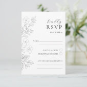 Floral Minimalist Wedding RSVP Enclosure Card  (スタンド正面)