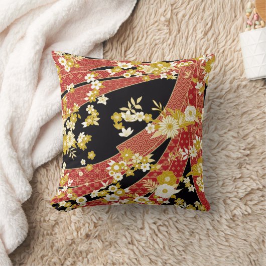 Floral Mix Kimono Pattern クッション (ブランケット)