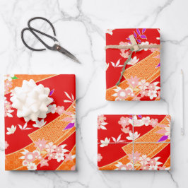 Floral Mix Kimono Pattern ラッピングペーパーシート