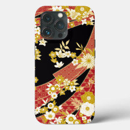 Floral Mix Kimono Pattern iPhone 13 Proケース