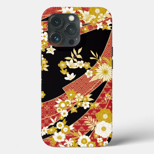 Floral Mix Kimono Pattern Case-Mate iPhoneケース (裏面)