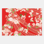 Floral Mix Kimono Pattern Chistmas Ed. ラッピングペーパーシート (正面3)