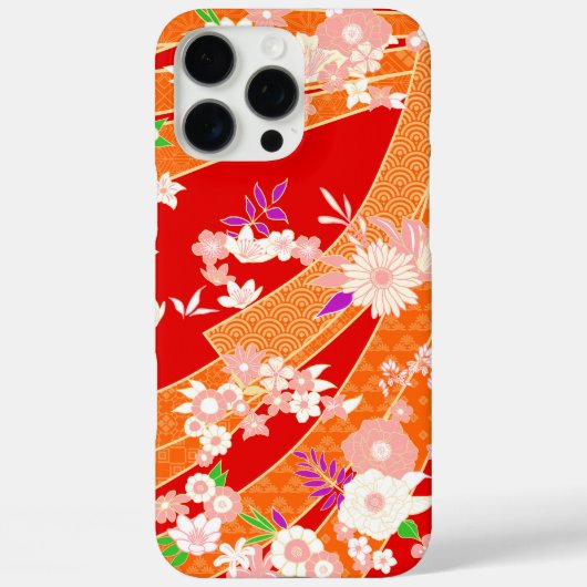 Floral Mix Kimono Pattern Spring Case-Mate iPhoneケース (裏面)