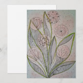 Floral Mixed Media Design Flat Card (正面/裏面)