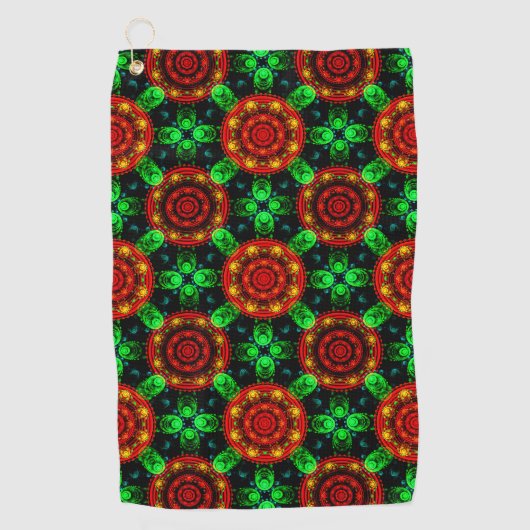 Floral Modern Boho Elegant Abstract Pattern #504 ゴルフタオル (正面)