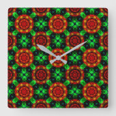Floral Modern Boho Elegant Abstract Pattern #504 スクエア壁時計 (正面)