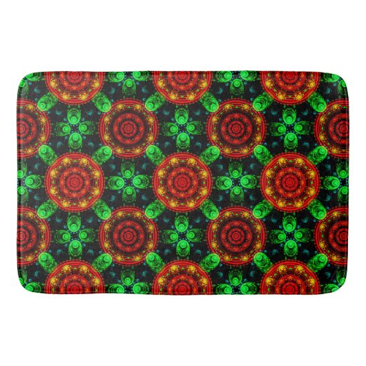 Floral Modern Boho Elegant Abstract Pattern #504 バスマット (正面)