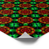 Floral Modern Boho Elegant Abstract Pattern #504 ポスター (角)
