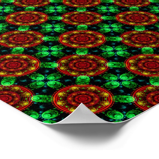 Floral Modern Boho Elegant Abstract Pattern #504 ポスター (角)