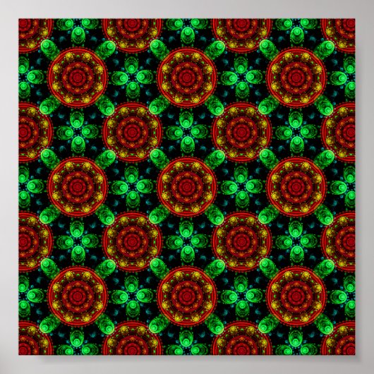 Floral Modern Boho Elegant Abstract Pattern #504 ポスター (正面)