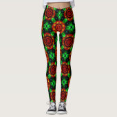Floral Modern Boho Elegant Abstract Pattern #504 レギンス (正面)