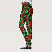 Floral Modern Boho Elegant Abstract Pattern #504 レギンス (左)