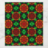 Floral Modern Boho Elegant Abstract Pattern #504 ワインラベル (シングルラベル)