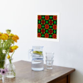 Floral Modern Boho Elegant Abstract Pattern #504 箔ポスター (レイダウン (キッチン))