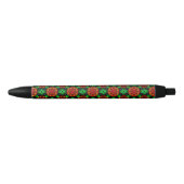Floral Modern Boho Elegant Abstract Pattern #504 黒ボールペン (正面)
