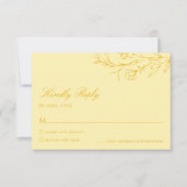 Floral Modern Butter Yellow Wedding RSVP Card (正面)