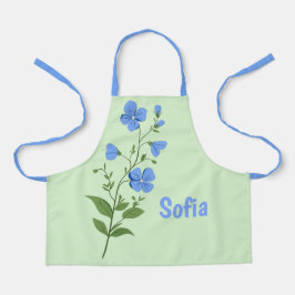 Floral modern daisy blue girly elegant stylish  エプロン