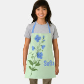 Floral modern daisy blue girly elegant stylish  エプロン (インサイチュ)