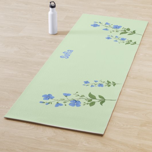 Floral modern daisy blue girly elegant stylish  ヨガマット (インサイチュ)