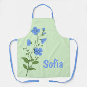 Floral modern daisy blue girly elegant stylish can エプロン (正面)