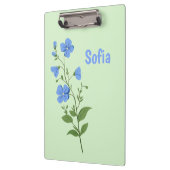 Floral modern daisy blue girly elegant stylish cli クリップボード (左)