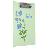 Floral modern daisy blue girly elegant stylish cli クリップボード (右)