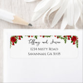 Floral Modern Elegance Lovely Red Address ラベル (インサイチュ)