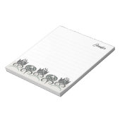 Floral modern elegant earthy CC1290 lined ノートパッド (回転)