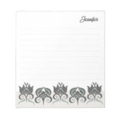 Floral modern elegant earthy CC1290 lined ノートパッド (正面)