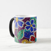 floral modern mosaic pattern ceramic mug モーフィングマグカップ (正面左)