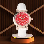 Floral Monogram   couple Name  腕時計<br><div class="desc">Elegant Floral Monogram Personalized couple Name Add a touch of timeless elegance with this stunning women’s watch, featuring a white background, red numbers, and a delicate floral monogram. Designed for those who appreciate sophisticated and feminine accessories, this custom monogrammed name wristwatch is the perfect blend of style and sentiment. Perfect...</div>