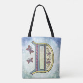 floral Monogram D  トートバッグ (裏面)