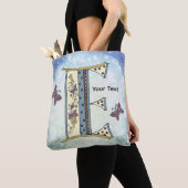 floral Monogram E トートバッグ (クローズアップ)
