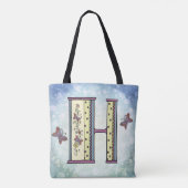 floral Monogram H  トートバッグ (裏面)