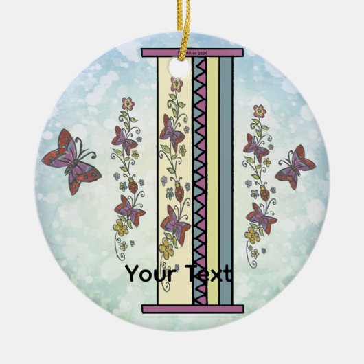 floral Monogram I セラミックオーナメント (正面)