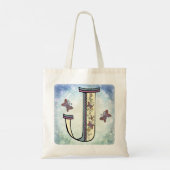 floral Monogram J  トートバッグ (裏面)