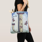 floral Monogram J  トートバッグ (クローズアップ)