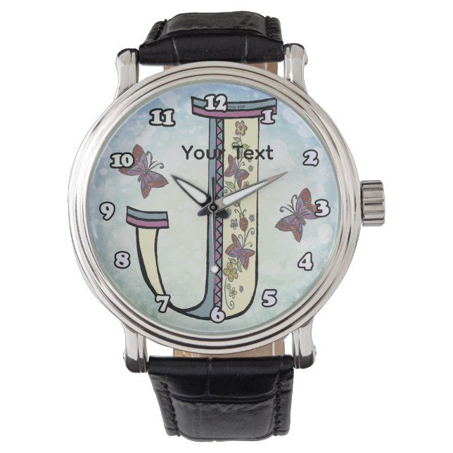 floral Monogram J  腕時計 (正面)