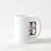  Floral Monogram – Letter B コーヒーマグカップ (正面右)