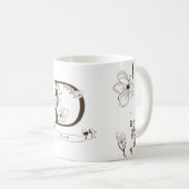 Floral Monogram Letter D for Danielle コーヒーマグカップ (正面右)